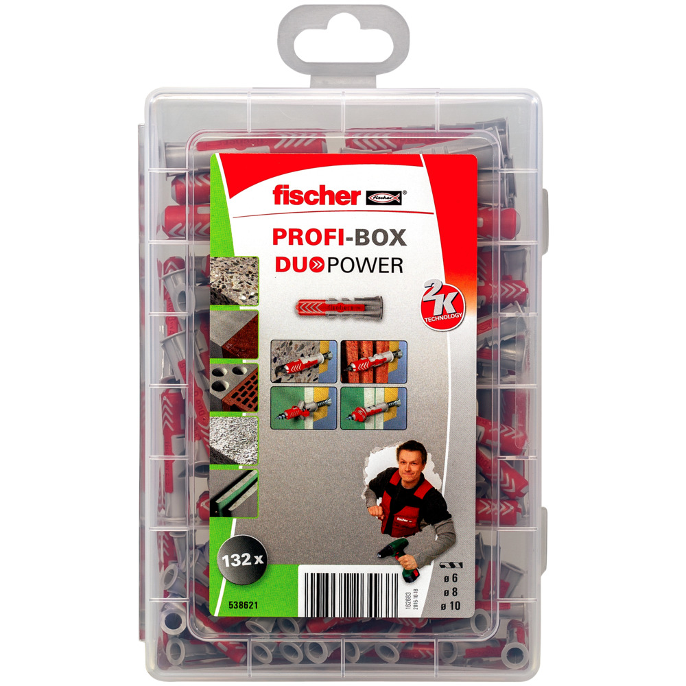 Juego De 132 Tacos De Expansión Fischer PROFI-BOX - Incluye SX6, SX8 Y SX10 (ideal Para Bricolaje)